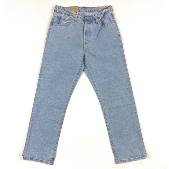 Levi's Denim - Levis 501 Original Cropped High Rise Straight Leg Womens 31x26 Button Fly Jeans